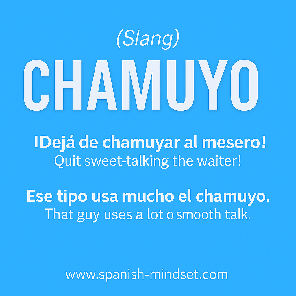 "Chamuyar" examples in Spanish and English.