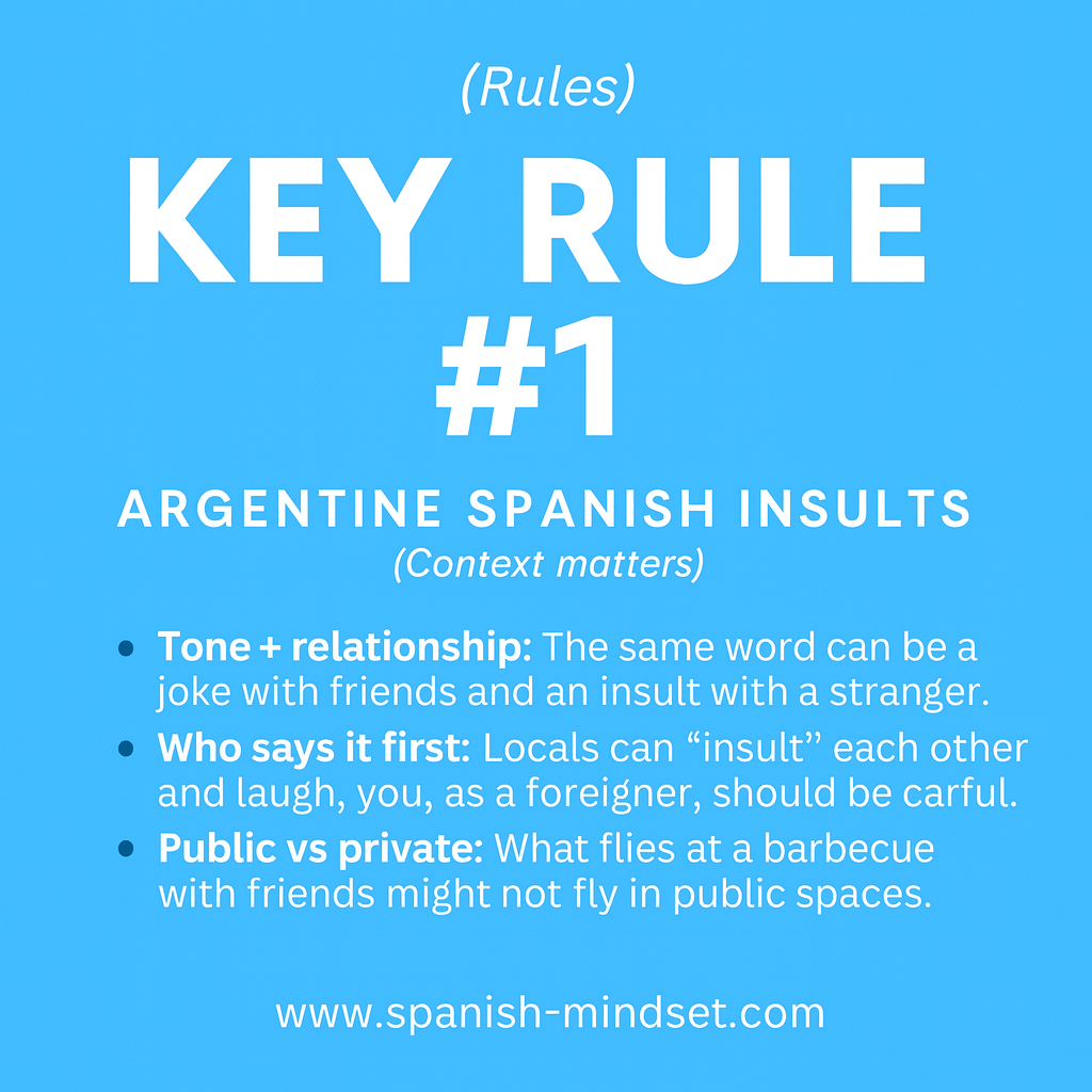 Argentine Spanish insults rule.