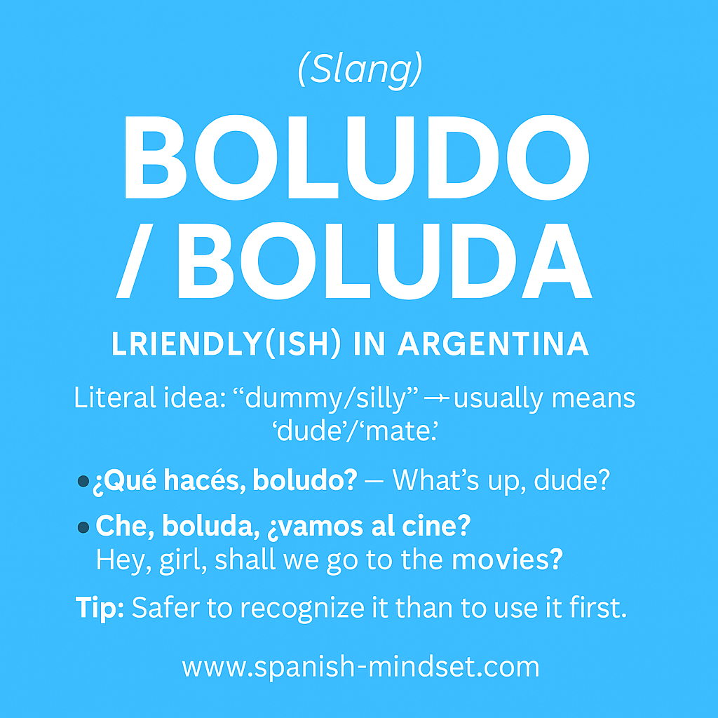 How to use "Boludo" in Argentine Spanish