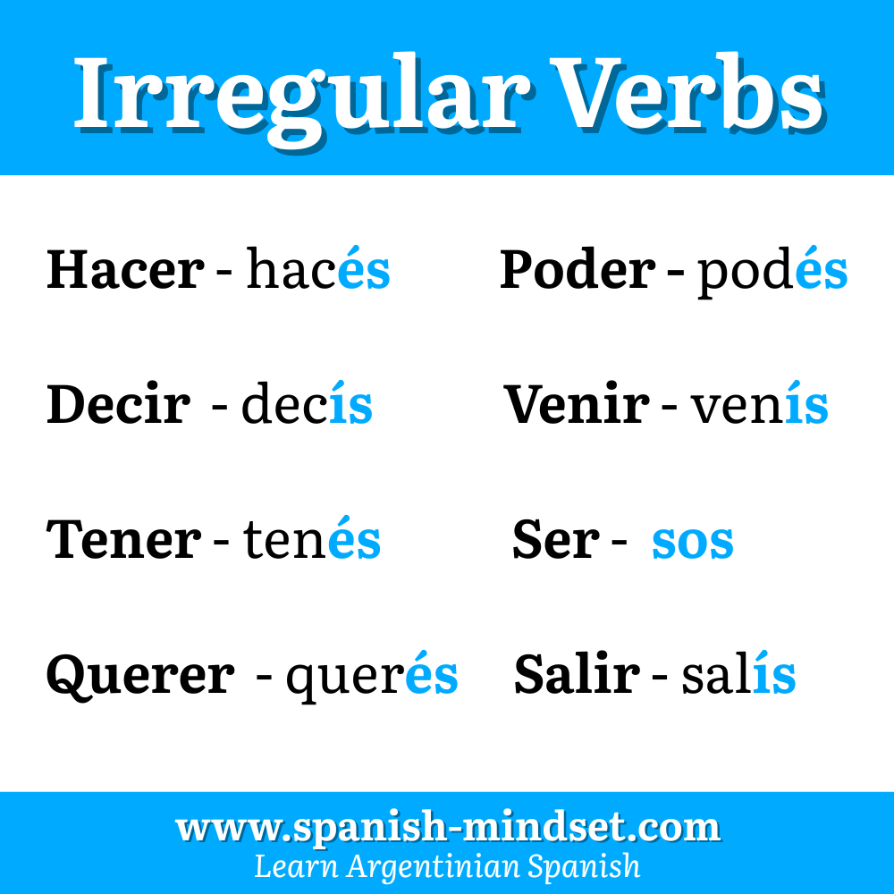 Irregular verbs congujation in argentinian spanish