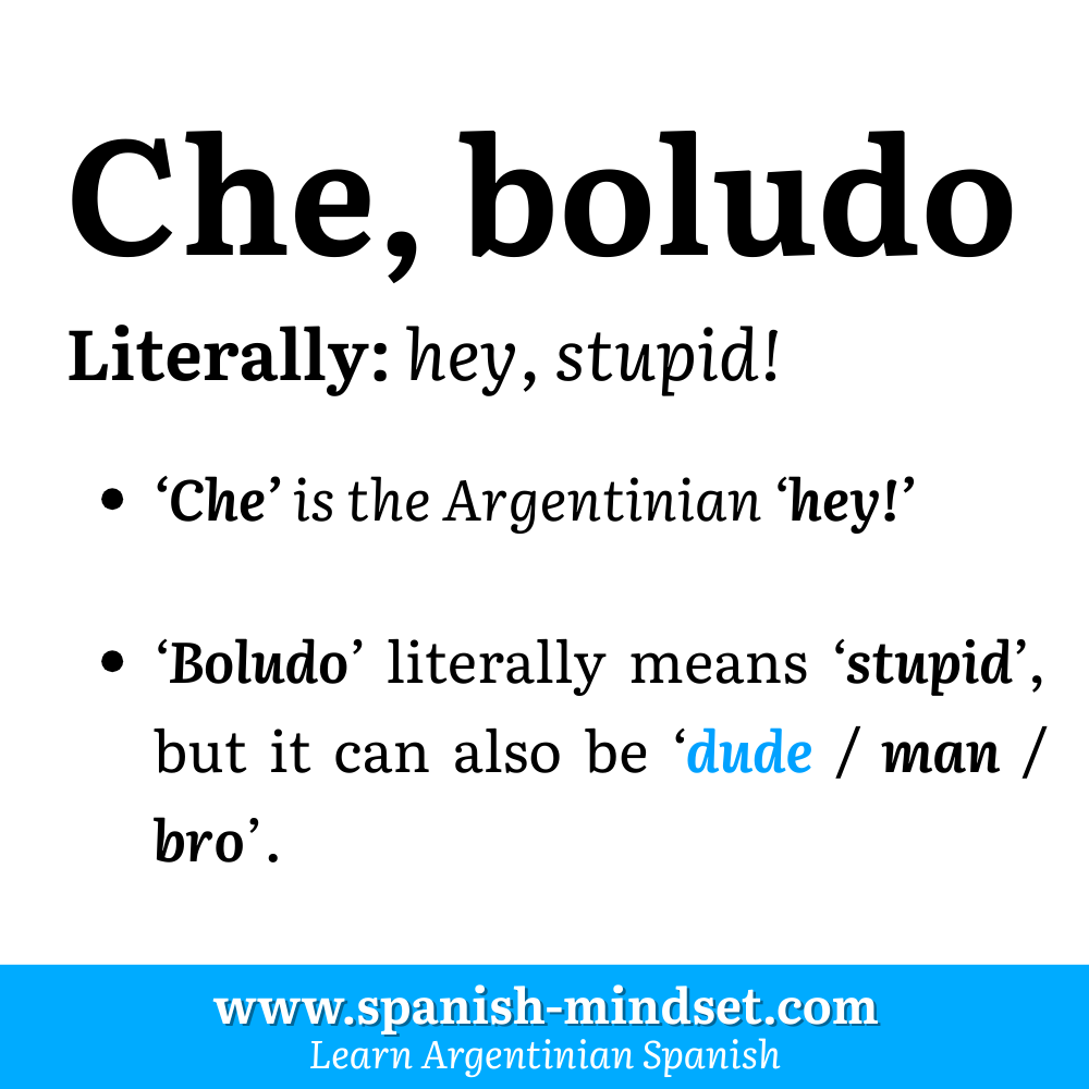che boludo - argentine spanish expression