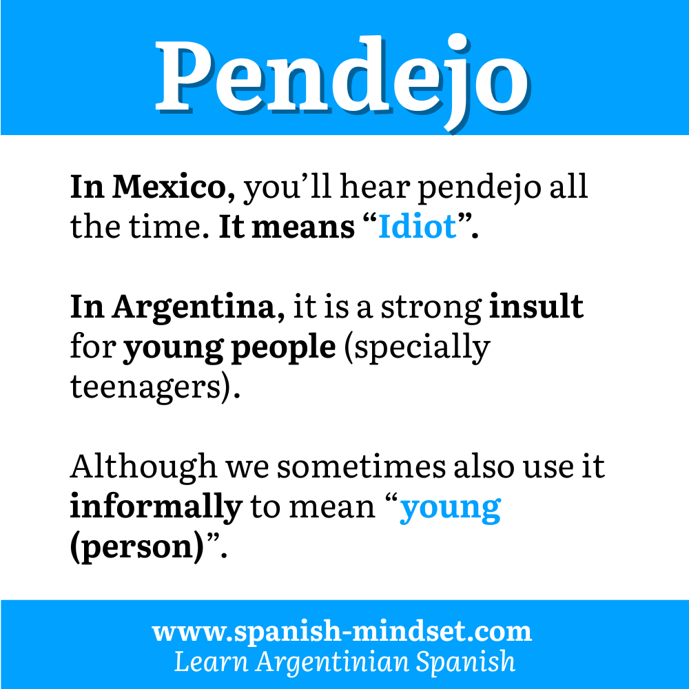 "pendejo" meaning in argentine spanish